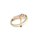 Retro Bow Brooch - Estate 14k Yellow & Rose Gold Diamond Gemstone Pin Statement - Circa 1980s Era Figural Ribbon Fine Fashion Accessory