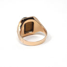 Tiger's Eye Ring - Mid Century 10k Yellow Gold Natural Carved Warrior Brown Gemstone - Vintage Circa 1940s Size 8 Statement Fine OB Jewelry