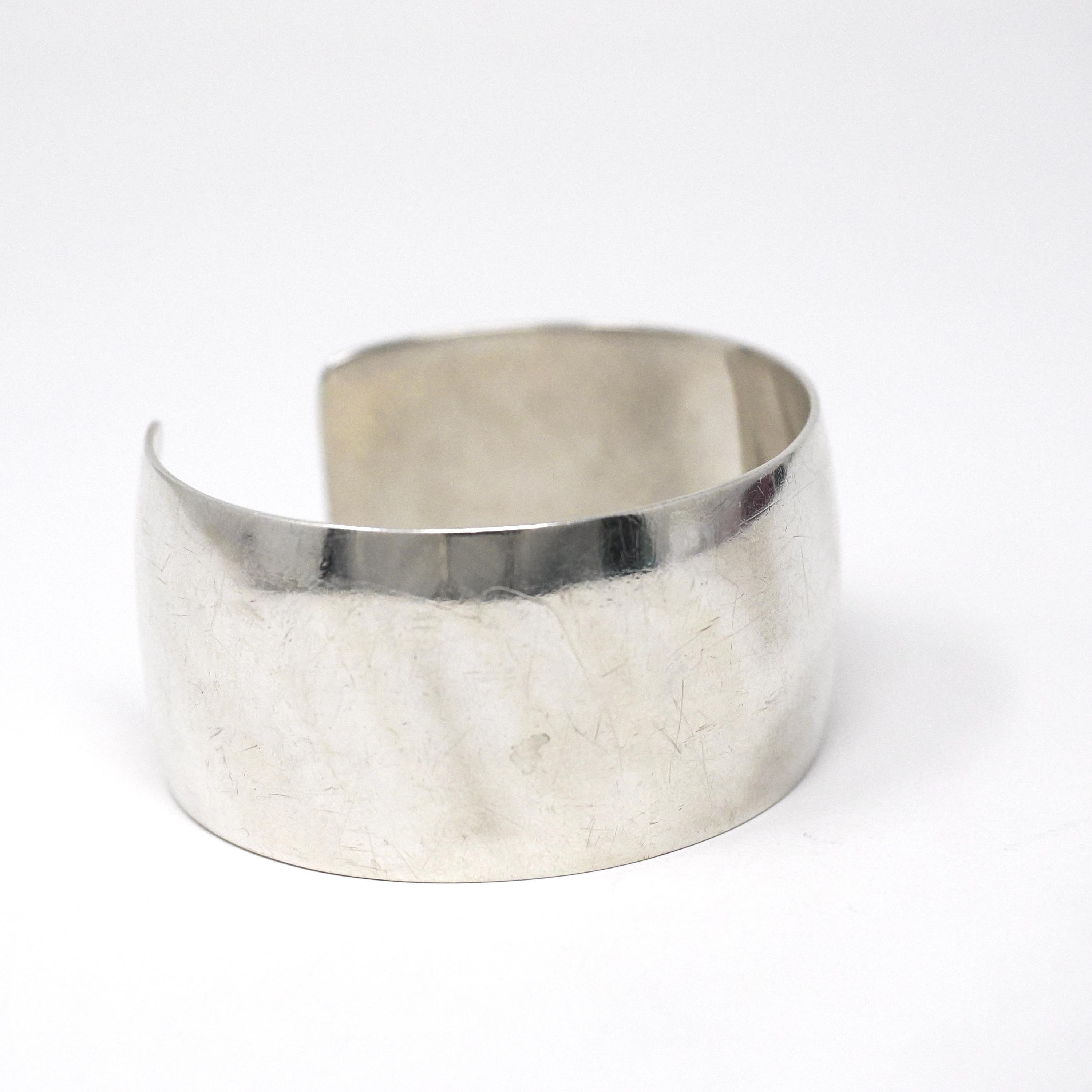 Vintage Cuff Bracelet - Retro Era Sterling Silver Wide Polished Statement Piece - Circa 1960s Era Designer Niels Erik Danish Fine Jewelry