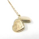 Floral Heart Locket - Modern 14k Yellow Gold Necklace Pendant Charm - Estate Circa 2000s Era Flower Photo Memory Keepsake Fine Love Jewelry