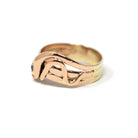 Antique Snake Ring - Victorian 10k Rose Gold Rubies & Diamond Gemstone Band - Vintage Circa 1890s Era Size 8 3/4 Coiled Serpent Fine Jewelry