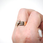Antique Snake Ring - Victorian 10k Rose Gold Rubies & Diamond Gemstone Band - Vintage Circa 1890s Era Size 8 3/4 Coiled Serpent Fine Jewelry