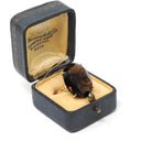 Smoky Quartz Ring - Retro 14k Yellow Gold Oval Faceted 12.15 CT Dark Brown Gemstone - Vintage Circa 1970s Era Size 7 Statement Fine Jewelry