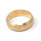 Victorian Wedding Band - Antique 14k Yellow Gold Brushed Satin Finish Unisex Ring - Circa Dated Christmas Day 1881 Size 8 1/2 Fine Jewelry