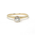 Antique Diamond Ring - Edwardian 14k Yellow Gold .30 CT Natural Old European Cut - Circa 1910s Size 6 3/4 Fine Wedding Engagement Jewelry