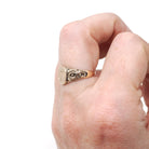Edwardian Signet Ring - Antique 10k Yellow Gold Oval EMP Engraved Letters Monogram Initials - Vintage 1910s Size 5 3/4 Fine Scroll Jewelry