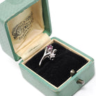 Vintage Ruby & Diamond Ring - Retro 8k White Gold Branch Bypass Toi Et Moi Statement - Circa 1970s Era Size 5 1/2 Fine Birthstone Jewelry