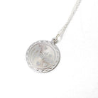 Vintage Mother Necklace - Retro Sterling Silver Round Hearts Charm Pendant - Circa 1970s Era Mom Love Token Mothers Day Gift 70s Jewelry