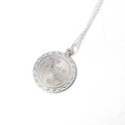 Vintage Mother Necklace - Retro Sterling Silver Round Hearts Charm Pendant - Circa 1970s Era Mom Love Token Mothers Day Gift 70s Jewelry