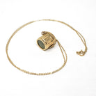 Mad Money Trash Can Charm - Mid Century 14k Yellow Gold Pendant Garbage Necklace - Vintage Circa 1950s Era Real Dollar Bill Fine Jewelry