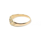 Diamond & Pearl Ring - Art Deco 15k Yellow Gold .09 CT Old Mine Cut - Hallmarked 1935 Birmingham England Size 6 3/4 Fine Statement Jewelry