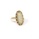Opal Doublet Ring - Retro 14k Yellow Gold Oval Cabochon Gemstone - Vintage Circa 1960s Era Size 7 Fine Statement October Birthstone Jewelry