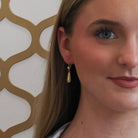 Estate Teardrop Earrings - Modern 14k Yellow Gold Lever Back Dangle Charms - Circa 1990s Era Minimalist Hollow Fine Statement Jewelry