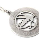 Vintage Mother Necklace - Retro Sterling Silver Round Medallion Charm Pendant - Circa 1970s Era Mom Love Token Mothers Day Gift Jewelry