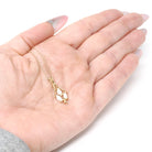 Vintage Opal Pendant - Retro 14k Yellow Gold Marquise Cabochon Cut Gemstones Necklace - Vintage Circa 1970s October Birthstone Fine Jewelry