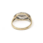 Vintage Princess Ring - Retro 10k Yellow & White Gold Natural Diamond .005 CT Gem - Circa 1940s Era Size 6 3/4 Anniversary Promise Jewelry