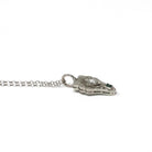 Antique Diamond Charm - Art Deco Era 14k White Gold Stick Pin Conversion Pendant Necklace - Vintage 1920s Green Glass Fine Filigree Jewelry