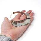 Victorian Love Token Charm Bracelet - Antique Silver Engraved Coin Bangle - Vintage Late 1800s Era Dangling Adjustable Keepsake Name Jewelry