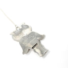 Owl Whistle Necklace - Retro Sterling Silver Figural Engraved Pendant Charm - Circa 1970s Era Wildlife Bird Signed Reed & Barton Jewelry