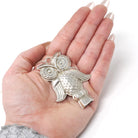 Owl Whistle Necklace - Retro Sterling Silver Figural Engraved Pendant Charm - Circa 1970s Era Wildlife Bird Signed Reed & Barton Jewelry