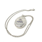Silver Canadian Artillery Locket - Antique Sterling Engraved "AD" Enamel Emblem Pendant Necklace - Edwardian Keepsake Signed Birks Jewelry