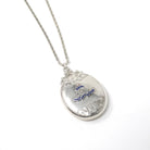 Silver Canadian Artillery Locket - Antique Sterling Engraved "AD" Enamel Emblem Pendant Necklace - Edwardian Keepsake Signed Birks Jewelry