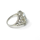 Art Deco Aquamarine Ring - Vintage 18k White Gold Handmade Natural Blue Gemstone - Circa 1930s Era Size 4 1/4 Filigree Diamond Fine Jewelry