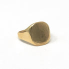 Mid Century Signet Ring - Vintage 10k Yellow Gold Letter Initial Men's Unisex Statement - Circa 1950s Size 10 Engrave 12-25-54 Fine Jewelry