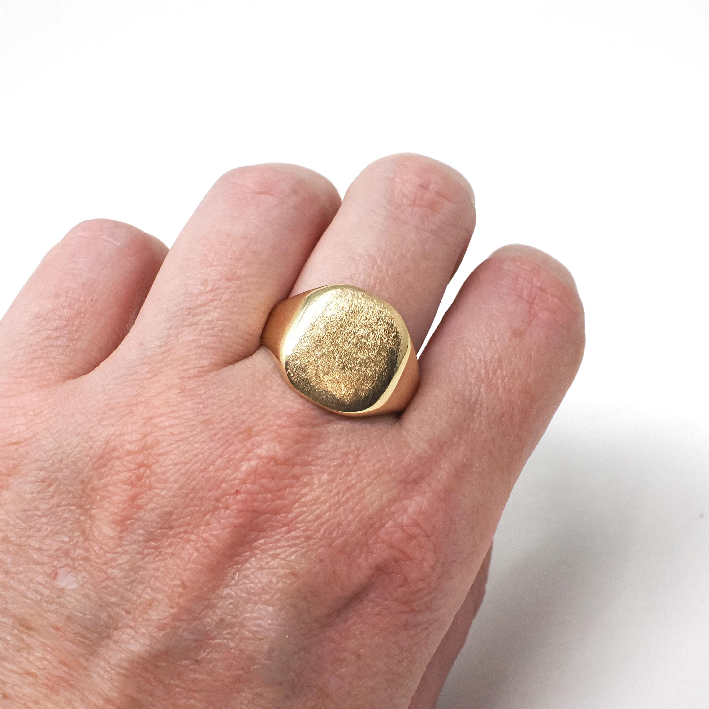 Mid Century Signet Ring - Vintage 10k Yellow Gold Letter Initial