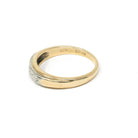 Vintage Orange Blossom Band - Retro 14k Yellow & White Gold Unisex Tapered Wedding Ring - Circa 1970s Size 9 Two Tone Stacking Fine Jewelry