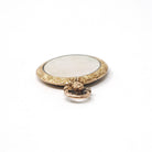 Antique Locket Fob - Edwardian Era 9K Rosy Yellow Gold Round Glass Pendant Necklace - Two Side Memory Photo Portrait Keepsake Charm Jewelry