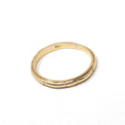 Vintage Wedding Band - Mid Century 14k Yellow Gold Milgrain Stacking Ring - Dated 1948 Size 6 3/4 Art Carved JR Wood Unisex Fine 40s Jewelry