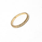 Vintage Wedding Band - Mid Century 14k Yellow Gold Milgrain Stacking Ring - Dated 1948 Size 6 3/4 Art Carved JR Wood Unisex Fine 40s Jewelry