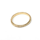 Vintage Wedding Band - Mid Century 14k Yellow Gold Milgrain Stacking Ring - Dated 1948 Size 6 3/4 Art Carved JR Wood Unisex Fine 40s Jewelry
