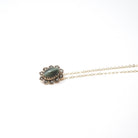 Victorian Hawk's Eye Pendant - Antique 10k Yellow Gold Quartz Seed Pearl Halo Stick Pin Conversion Charm Necklace - Circa 1890s Fine Jewelry