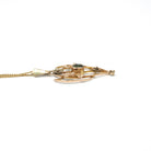 Antique Peridot Lavalier - Edwardian Era 9k Yellow Gold Natural Green Gemstone Pendant Necklace - Circa 1900s Leaf Flower Charm Fine Jewelry