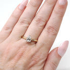 Diamond Engagement Ring - Estate 14k Yellow & White Gold 1.06 CT Pear Brilliant Cut Solitaire - Modern Size 8.5 Fine Two Tone Bridal Jewelry