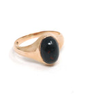 Antique Bloodstone Ring - Edwardian 10k Rose Gold Dark Green Red Oval Cabochon Gem - Dated 1916 Size 5 1/4 Heliotrope Fine Statement Jewelry