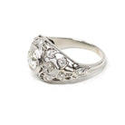 Antique Engagement Ring - Platinum .79 CTW Natural Diamond Anniversary Filigree Band - Circa 1910s Size 5.5 Octagonal Setting Fine Jewelry