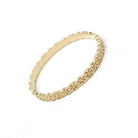 Eternity Flower Band - Estate 14k Yellow Gold Floral 2.3 MM Stacking Wedding Ring - Modern Era Size 8.75 Nature Inspired Dainty Fine Jewelry