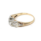 Vintage Engagement Ring - Mid Century 14k Yellow & 18k White Gold Natural .69 CTW Diamonds - Circa 1940s Size 5.25 Bridal Fine Jewelry