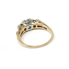Vintage Engagement Ring - Mid Century 14k Yellow & 18k White Gold Natural .69 CTW Diamonds - Circa 1940s Size 5.25 Bridal Fine Jewelry