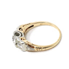Vintage Engagement Ring - Mid Century 14k Yellow & 18k White Gold Natural .69 CTW Diamonds - Circa 1940s Size 5.25 Bridal Fine Jewelry
