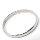 Modern Wedding Band - Estate 10k White Gold 2.8 MM Half Round Bridal Ring - Unisex Size 13 3/4 Plain Stacking Fine Minimalist Unity Jewelry