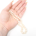 Cultured Pearl Necklace - Vintage 14k White Gold Individually Knotted 7 MM Strand - Mid Century Era Circa 1960s Era Statement Fine Jewelry