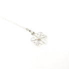 Antique Flower Pendant - Edwardian Era Platinum 10k White Gold Figural Floral Lavalier - Circa 1900s Pearl Diamond Converted Fine Jewelry