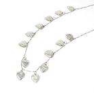 Forget Me Not Charm Necklace - Mid Century Sterling Silver Puffy Heart Pendants - Circa 1940s Repousse Designs Engraved Remembrance Jewelry