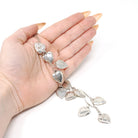 Forget Me Not Charm Necklace - Mid Century Sterling Silver Puffy Heart Pendants - Circa 1940s Repousse Designs Engraved Remembrance Jewelry