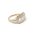 Vintage Diamond Ring - 14k Yellow Gold Three Stone Anniversary Band - Mid Century Circa 1940s Size 4 3/4 Cocktail 1.05 CTW Fine Jewelry