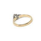 Vintage Engagement Ring - Mid Century 18k Yellow Gold Platinum .22 CT Round Cut Diamond Ring - Circa 1950s Size 7 1/4 Two Tone Fine Jewelry